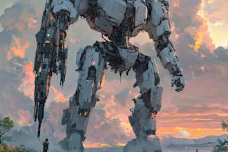 draw an awesome mecha robot art