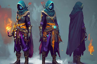 do character design, concept art or comic character nft