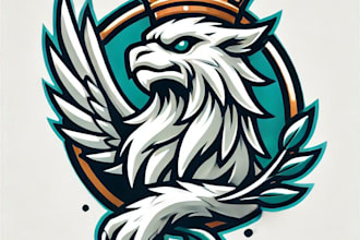 do make modern grifin king mascot logo design with 1 day delivery