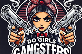 do girls gangsters mascot logo design with unlimited review