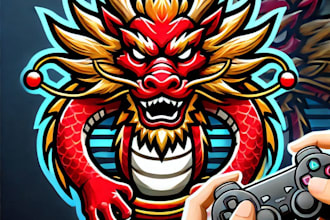 do make asian dragon mascot logo design with 1day delivery