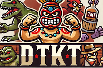 do tiki tnt  potomac distilling company mascot logo design