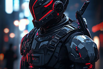 draw a sci fi character illustration or sci fi character