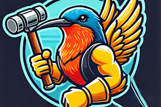 do amazing hamming bird mascot logo design with 1 day delivery