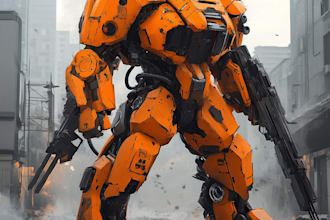 draw an awesome mecha robot art