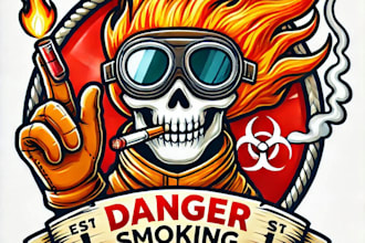 do amazing danger smoking mascot logo design with 1 day delivery