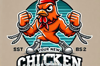 do chicken mascot logo design with unlimited review