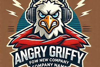 do awesome grefine king mascot logo design with 1 day delivery