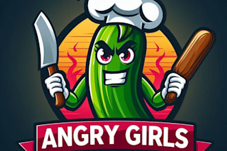 do modern hostel girls for vegetable garden mascot logo design