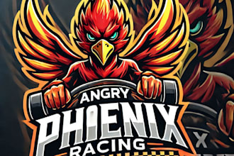 do make phoenix racing e sport mascot logo design with company