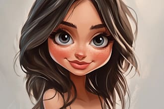 draw cartoon avatar, cartoon character, caricature, logo