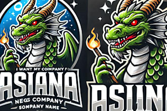 do amazing asiana  dragon mascot logo design with unlimited review
