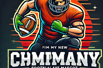 do champion football player mascot logo design with 1 day delivery