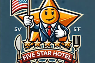 do make five star hotels mascot logo design with unlimited review