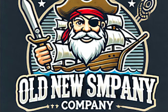 do awesome old ship water mascot logo design with unlimited review