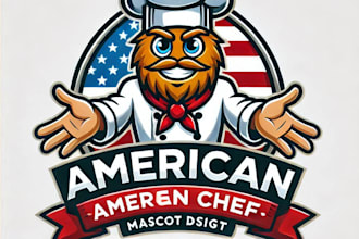 do american chef mascot logo with design with 1 day delivery