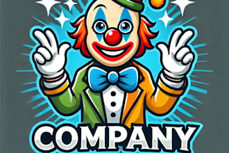 do wonderful clown make mascot logo design with unlimited review