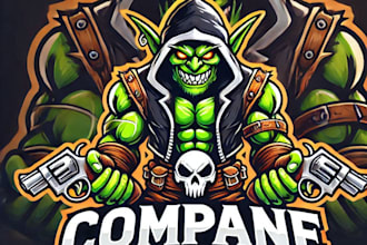 do amazing war craft goblin mascot logo design with express delivery