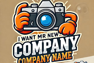 do hand lettering camera mascot logo in my style