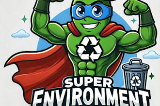 design super environment mascot logo with source file in 24 hours