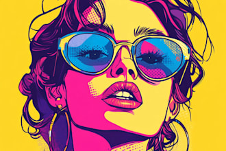 draw a retro pop art roy lichtenstein style