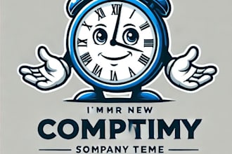 do wonderful clock hand mascot logo design with your company