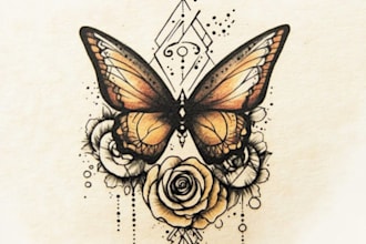 draw a custom tattoo design as a tattoo artist