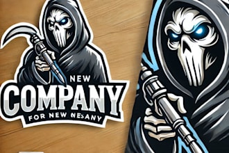 do awesome design a reaper mascot logo with unlimited revision