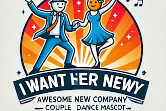 make an awesome couple dance mascot logo for your company