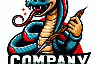 do make snake mascot  logo design with 1 day delivery