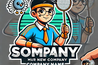do wonderful badminton player mascot logo design with express delivery
