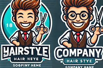 do awesome hair style mascot logo design with express delivery