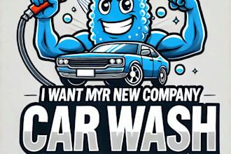 do wonderful car wash girls mascot logo design with express delivery