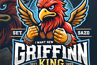 do make grifin king mascot logo design with express delivery