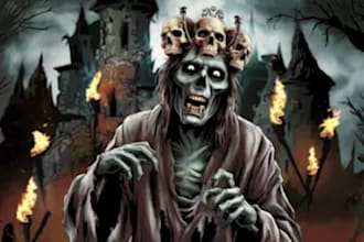 do scary horror creature and fantasy character concept art