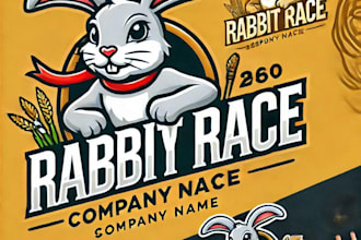 do wonderful rabbit race mascot logo design with express delivery