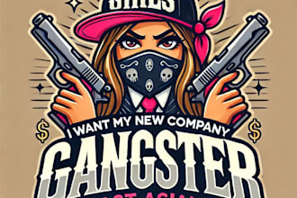 do wonderful girls gangster mascot logo design with express delivery