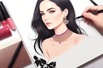 draw high quality fashion illustration with good details