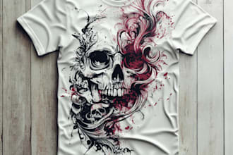 do a custom clothing cartoon and graphic tshirt design