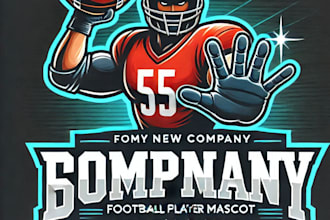 do wonderful football player mascot logo design with express delivery