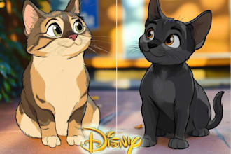 draw your pet portrait with disney style
