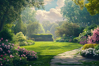 create your garden, backyard ,terrace, pool, realistic landscape