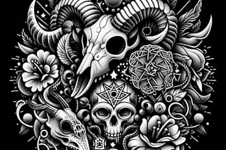 high end dotwork tattoo design for you