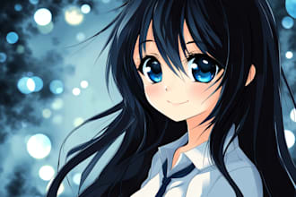 make japanese anime or manga art character illustration