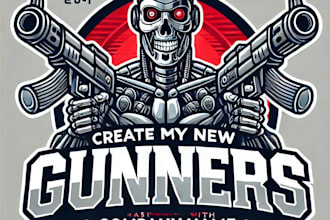 do create an cyborg gunners mascot logo with 1 day delivery