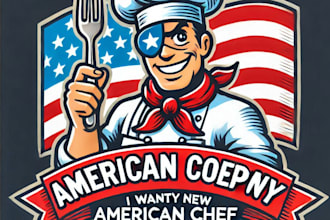 do design an american chef mascot logo with unlimited review