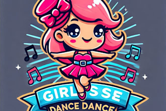 do wonderful girls dance mascot logo design with express delivery
