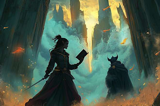 create an unique fantasy book cover art illustration