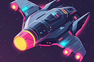 draw sci fi art, spaceship and illustration for you