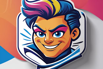design, caricature mascot logo, modern cartoon character, cartoon portrait,